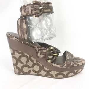 Coach Maralee Signature C Wedge Platform Sandals
